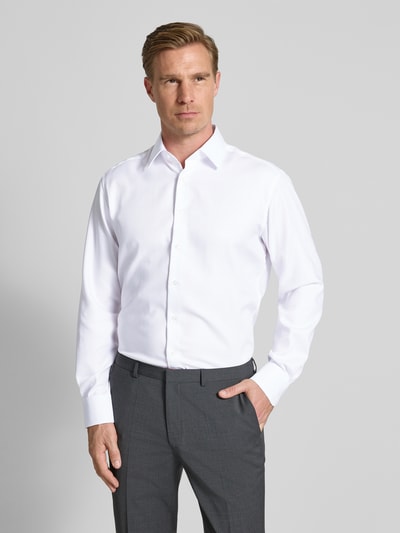 ETERNA Modern Fit Businesshemd mit Knopfleiste Weiss 4