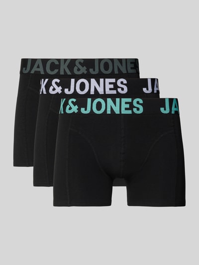 Jack & Jones Trunks mit elastischem Logo-Bund Modell 'ELIAS' im 3er-Pack Black 1