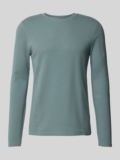 MCNEAL Longsleeve mit geripptem Rundhalsausschnitt Rauchblau Melange 2