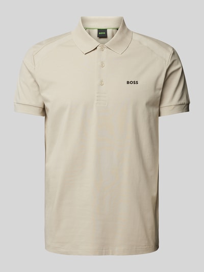 BOSS Green Poloshirt mit Label-Print Modell 'Paddy' Beige 2