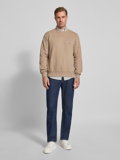 Tommy Hilfiger Regular fit sweatshirt van katoenmix Kaki - 1