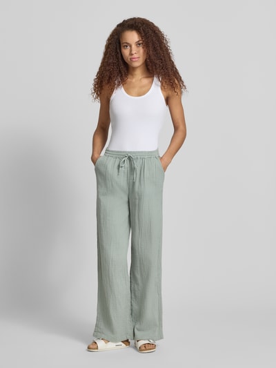 ONLY krój relaxed fit Szerokie spodnie z bawełny organicznej model 'THYRA' Trzcinowy 1