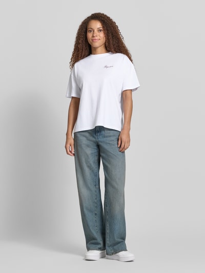PEGADOR Oversized T-Shirt mit Label-Print Offwhite 1