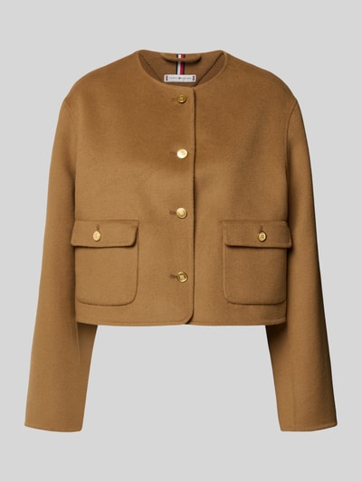 Tommy Hilfiger Kurtka wełniana o kroju regular fit z ozdobnymi guzikami Camel 2