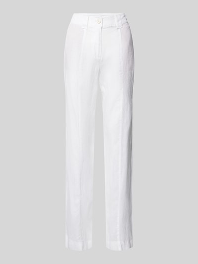 s.Oliver RED LABEL Wide Leg Leinenhose mit fixierten Bügelfalten Weiss 2