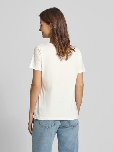 More & More T-shirt met strass-steentjes en ronde hals Offwhite - 5