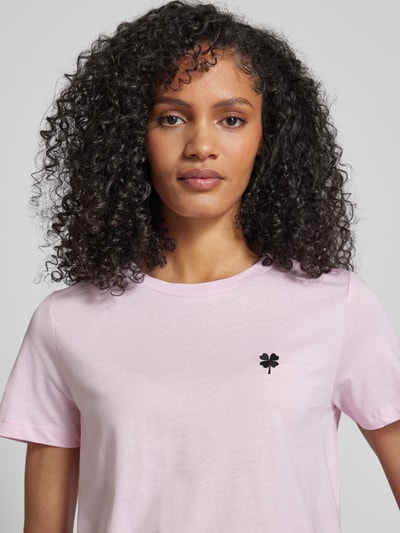 ICHI T-shirt z wyhaftowanym motywem model ‘CAMINO’ Różowy 3