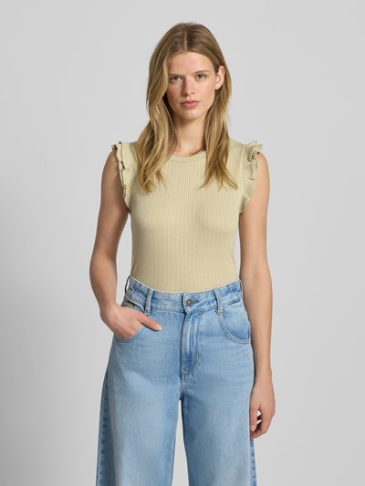 Marc O'Polo Denim Slim fit top van katoenmix Rietgroen - 4