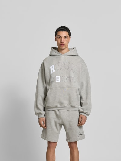 RHUDE Oversized Hoodie mit Logo-Stitching Hellgrau 4
