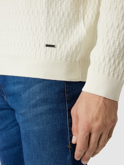 JOOP! Collection Gebreide pullover met structuurmotief, model 'Fabion' Offwhite - 3