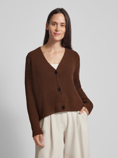 Marc Cain Strickcardigan mit V-Ausschnitt Dunkelbraun 4