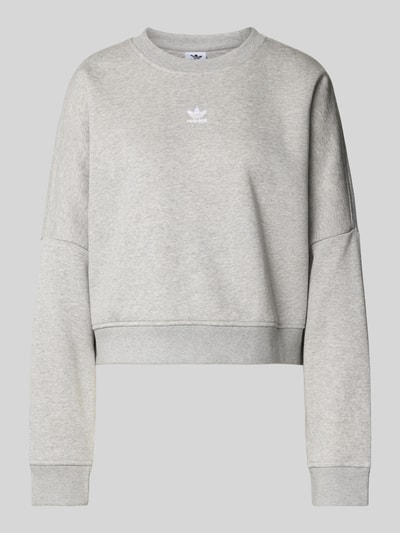 adidas Originals Oversized Sweatshirt mit Logo-Stitching Mittelgrau Melange 2