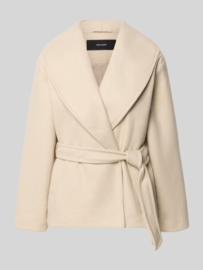 Produktfoto, kremowa Regular Fit Teddy- / Webpelzjacke mit wiązanym pasek model 'ANNE' od VERO MODA, damska kurtka z miękką teksturą