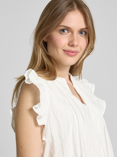 mbyM Knielange jurk met volants, model 'Gemala' Wit - 3