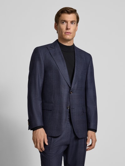 Carl Gross Regular fit 2-knoops colbert van scheerwol, model 'Tilano' Marineblauw - 4