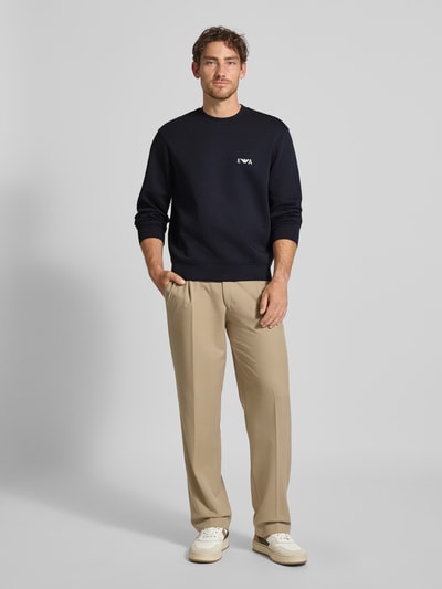 Emporio Armani Sweatshirt mit Label-Stitching Marine 1