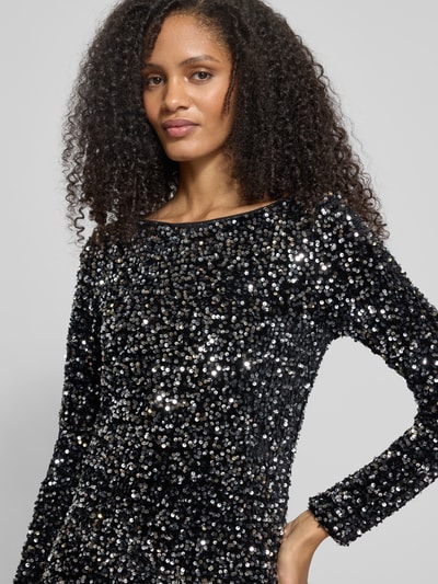 VERO MODA Sukienka wieczorowa o dopasowanym kroju z cekinowym obszyciem model ‘BELLA’ Srebrny 3