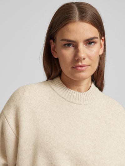 Jake*s Casual Strickpullover mit gerippten Abschlüssen Ecru Melange 3