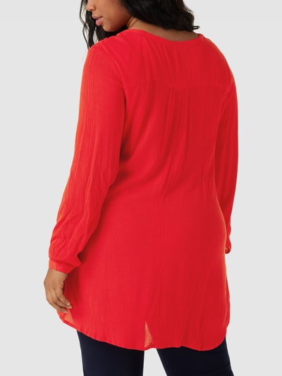 KAFFE Curve PLUS SIZE Bluse mit V-Ausschnitt Modell 'Ami' Rot 5