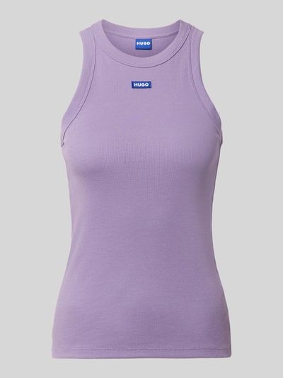 HUGO Blue Slim Fit Tank Top aus Baumwoll-Mix Modell 'Easy Tank' Violett 2