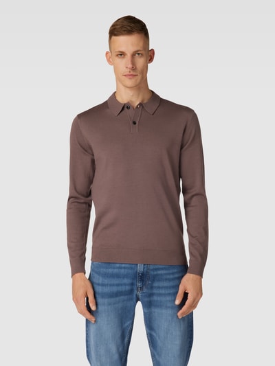 Selected Homme Strickpullover mit gerippten Abschlüssen Modell 'TOWN MERINO' Aubergine 4