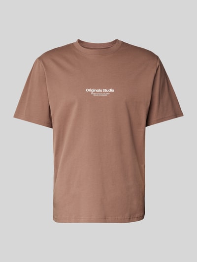 Jack & Jones T-Shirt mit Label-Print Modell 'VESTERBRO' Taupe 2