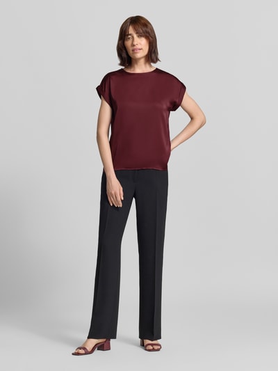 VILA T-Shirt aus Satin mit Rundhalsausschnitt Modell 'ELLETTE' Bordeaux 1