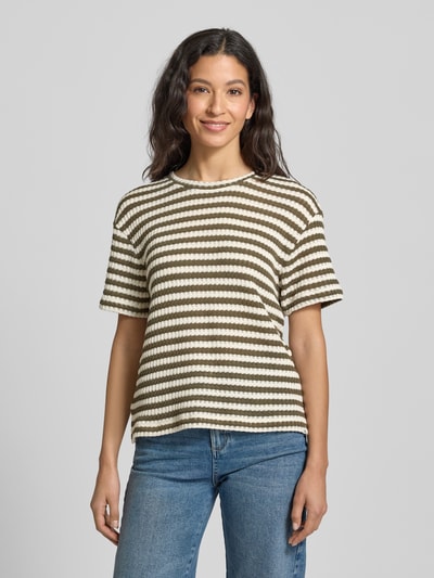 Tom Tailor Denim Regular Fit T-Shirt aus Baumwoll-Mix Oliv 4