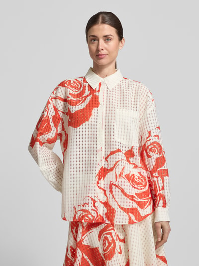Essentiel Antwerp Bluzka koszulowa o kroju oversized z kołnierzykiem koszulowym model 'JORANGE' Biały 4