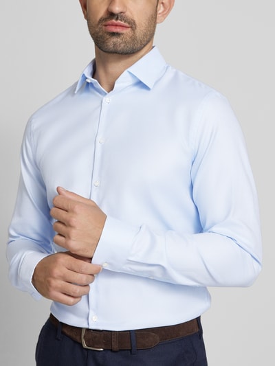 Jake*s Slim Fit Business-Hemd mit extra langen Ärmeln Bleu 3