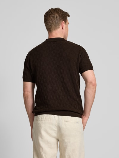 MCNEAL Regular Fit Strickpolo mit Knopfleiste Schoko 5