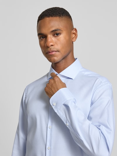 Jake*s Regular Fit Businesshemd aus Baumwolle mit Haifischkragen Bleu 3