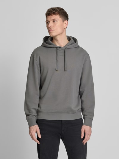 HUGO Bluza z kapturem o kroju relaxed fit z czystej bawełny model 'DAPO' Antracytowy 4