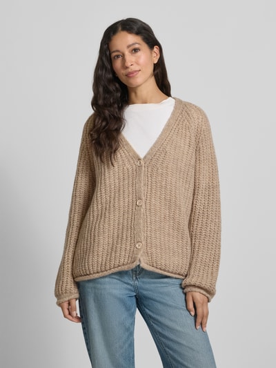 Smith and Soul Oversized gebreid jack met knoopsluiting Offwhite gemêleerd - 4