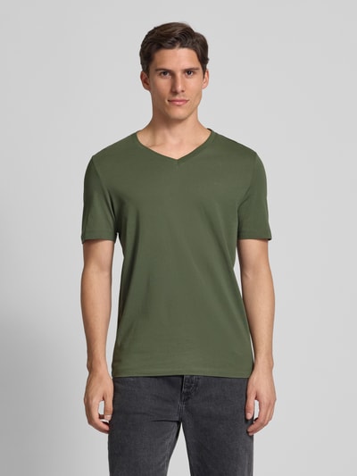 s.Oliver RED LABEL Regular Fit T-Shirt aus reiner Baumwolle Oliv 4