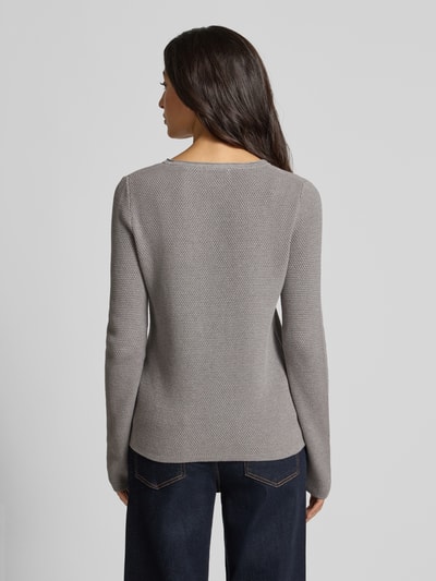 Christian Berg Woman Gebreide pullover met V-hals Middengrijs gemêleerd - 5
