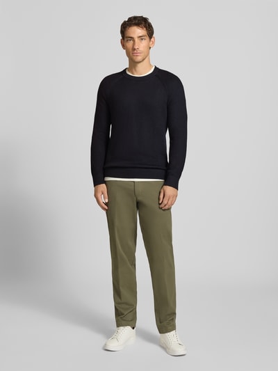 JOOP! COLLECTION modern fit pullover van pure katoen model '05Nadion' Marineblauw - 1