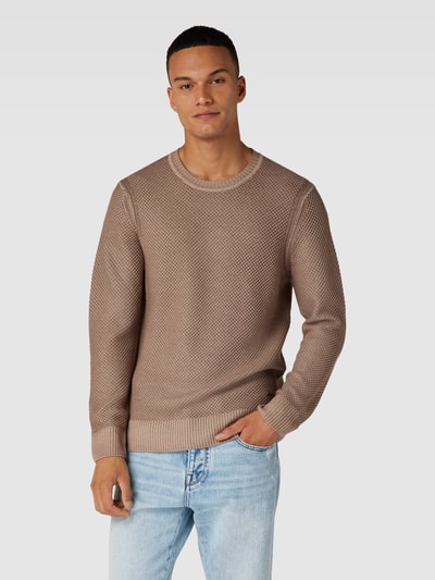 JOOP! Collection Sweter z dzianiny z żywej wełny model ‘Willon’ Beżowy 4