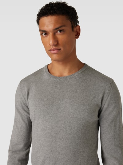 Matinique Gebreide pullover met ronde hals Lichtgrijs gemêleerd - 3