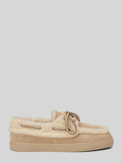 Marc O'Polo Loafers met lamswollen voering van runder suède Taupe - 2