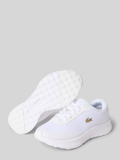 Produktfoto, Low Top Sneaker aus Mesh Modell 'NEO RUN ACE' von Lacoste, biały, jednolity, zaokrąglony nosek, płaski obcas, logo z boku, nadruk z metką, sznurowanie, strukturalna podeszwa, materiał: mesh