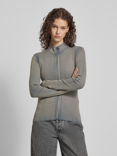 WEEKDAY Sweatjacke in Ripp-Optik Modell 'Anja' Jeansblau 4