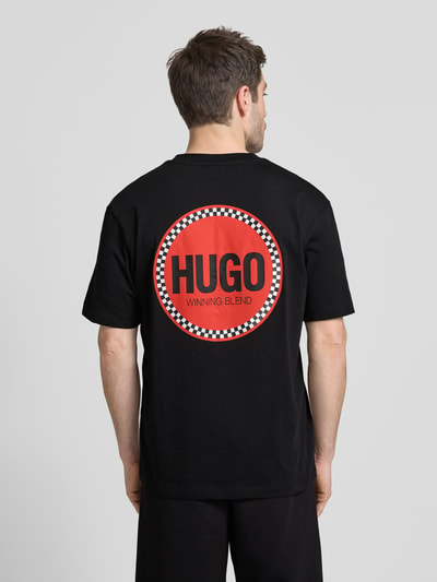 HUGO T-Shirt mit Label-Print Modell 'Derdcho' Black 5