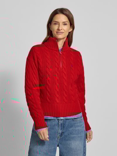 Polo Ralph Lauren Schipperstrui van wolmix met kasjmier Rood - 4