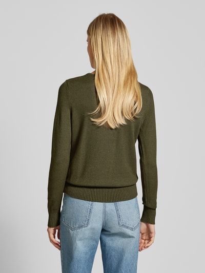 Christian Berg Woman Gebreide pullover met ribboorden, model 'Aliv' Olijfgroen gemêleerd - 5