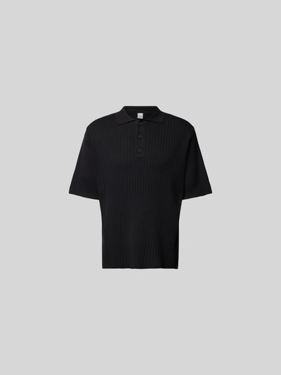 WON HUNDRED Poloshirt in Strick-Optik Black 2