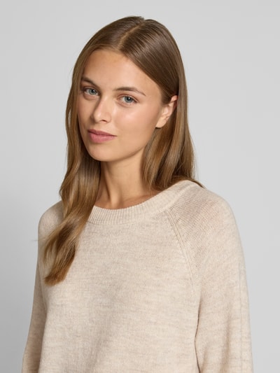 s.Oliver RED LABEL Sweter o kroju regular fit z dzianiny z dodatkiem wełny z alpaki Beżowy 3