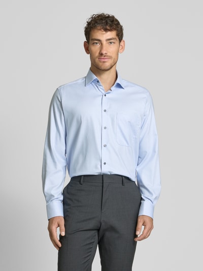 ETERNA Comfort fit zakelijk overhemd met kentkraag Bleu - 4