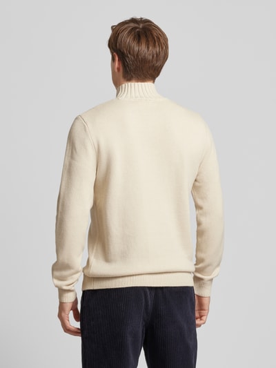 Profuomo Strickpullover mit gerippten Abschlüssen Offwhite 5