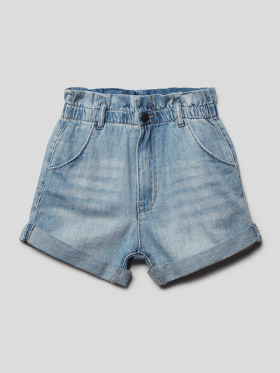 Levi’s® Kids Szorty jeansowe z wysokim stanem i przeszytymi brzegami Jeansowy niebieski 1